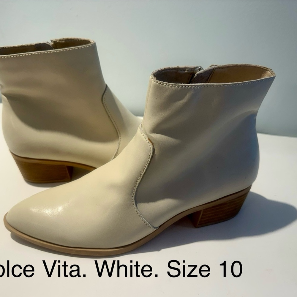 Dolce Vita Women's White Ankle Boots